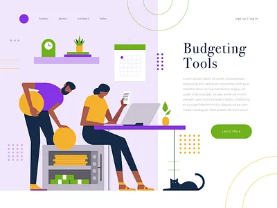 budgeting tools budget budgeting cat character geometric icon icons illustration landing page ui ui ux ux vector web website
