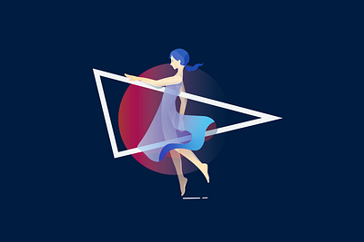 Illustration Girl With A Triangle illustration vector