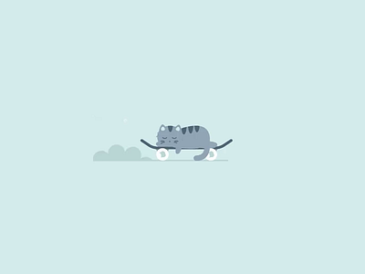 Skating Cat animal animation cat codepen coding design greensock gsap illustration minimal simple svg svg animation vector