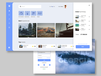 Travel Georgia adventurer batumi book david gareja digital dribbble experience georgia hostel hotel interface online order racha rent tourism travel ui uiux ux