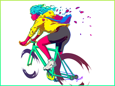 Rose bike messenger courier fixed gear illustration