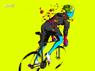 Tulip art courier fixed gear illustration