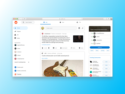 Reddit web light design reddit ui ux web