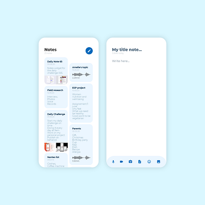 DailyUI 065 Notes widget 065 65 application daily 100 challenge daily ui dailyui design mobile note note widget notes ui widget