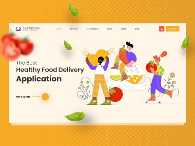 Food Delivery Landing Page delivery food illustration landingpage uidesign uiux website yellow