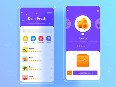 Daily Fresh UI fruits app illustration ui uiux web design 应用界面设计