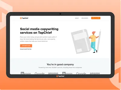 TapChief Commerce Service Detail Page Design detail page e comerce flat design illustraion landingpage service app sevice ui design uiux visual design web