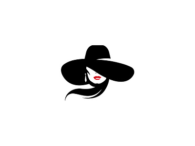 Stranger branding design for sale hat illustration inspiration lips logo minimalism sign silhouette symbol woman