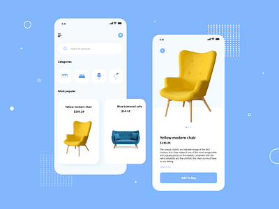 Furniture e commerce mobile app chairs ecommerce ecommerce app furniture lamp minimal mobile app mobile design mobile ui shop shopping app table ui uiux ux