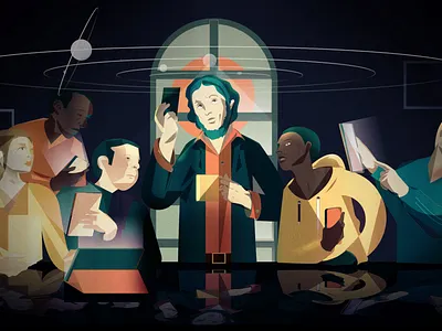 Jesus Is Not In Your Contacts illustration jesus christ last supper science fiction vector