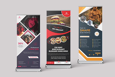 Unique retractable roll up banner banner banner ads banner design branding brochure clean corporate creative design logo print ready rollup banner