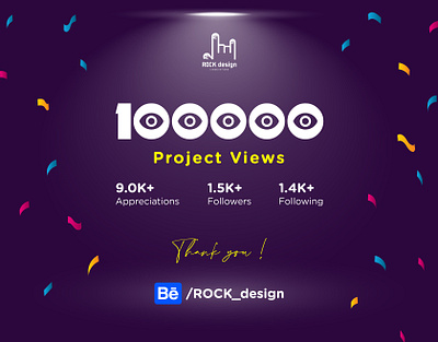 100000 Project Views 100000 100k appreciation follow me followers following project view thank you thanks