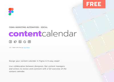 Free Figma Social Content Calendar - Marketing Automation content design design freebie