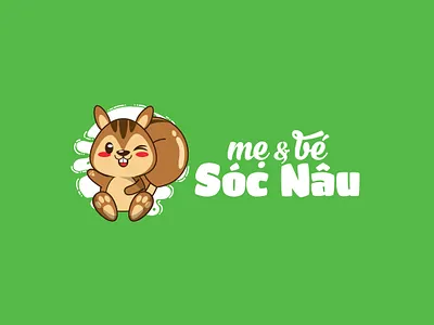 Sóc Nâu - Brown chipmunk logo by Brandall Agency adobe illustrator brandall branding design flat icon illustration logo logo design vector