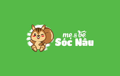 Sóc Nâu - Brown chipmunk logo by Brandall Agency adobe illustrator brandall branding design flat icon illustration logo logo design vector