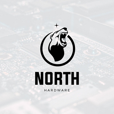 north hardware animal animal logo bear bear logo bearhead hardware logo logodesign north