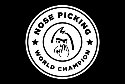 Nose Picking World Champion design vector