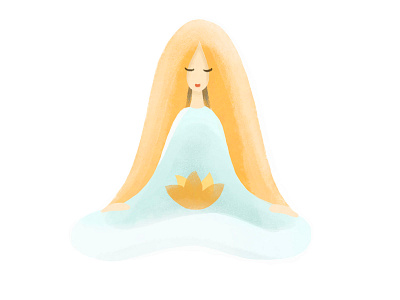 Zen girl illustration ipad vegan