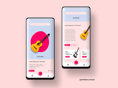 Mobile app UI app brand design guitar illustraion illustration logo mobile app design mobile ui theam uidesign uxd uxui vector