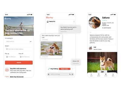 Gudog booking chat dog sitter dogs shiba inu