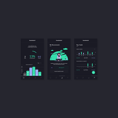 Transparent - Activity Tracking App app design flat minimal ui ux