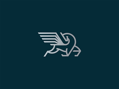 Pegasus branding flow flying geometry greek heraldy horse icon identity illustration line lineart logo mark minimal modern mythology thunder wings