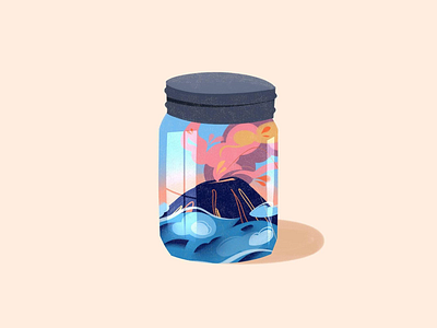 Canned feelings editorial editorial art editorial illustration flat flat illustration graphicdesign illustraion travel volcano