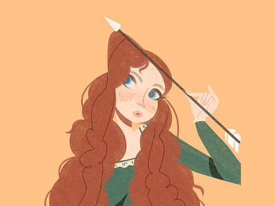 Brave brave character disney editorial editorial art editorial illustration flat flat illustration graphicdesign illustration merida