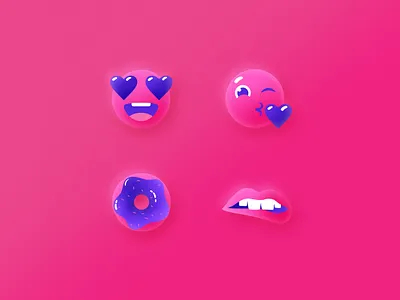 Pink Peach icons donut heart icon icon design icon set joy kiss lubricant peach pink sex violet