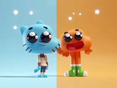 Gumball b3d blender cartoon network characters illustration quick render