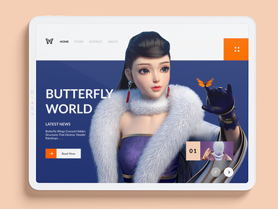 Butterfly world ui concept 3d butterfly figma logo ui