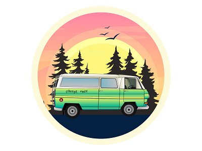 van illustration adobe design dribbble gradient graphics hello dribbble illustration illustrator vector