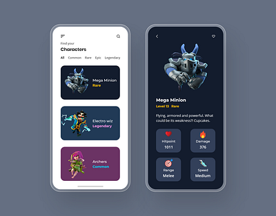 Clash royal adobexd app app design clash royale concept concept art game card game item gaming gaming app troops ui ui design ux