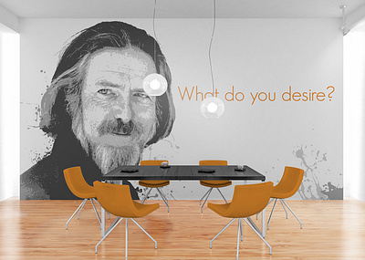 What do you desire? motivational mural portrait