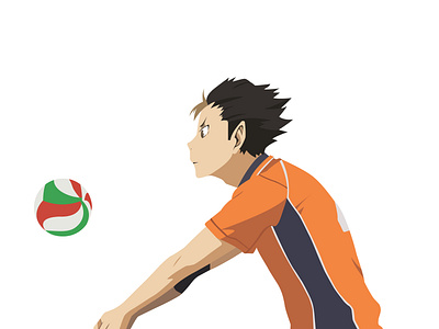 Illustration | Yū Nishinoya anime challenge character haikyuu haikyuu!! illustration illustrator manga nishinoya portrait portrait illustration yu