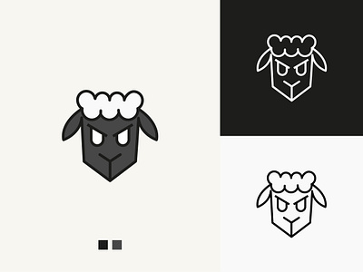 SHEEP animal animals black branding design flat flat logo flatdesign graphic illustration logo sheep strong vector white