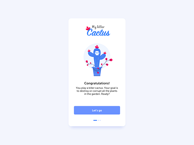 Onboarding / Killer Cactus blue cactus design game illustration killer mobile mobile ui onboarding onboarding ui shadow ui