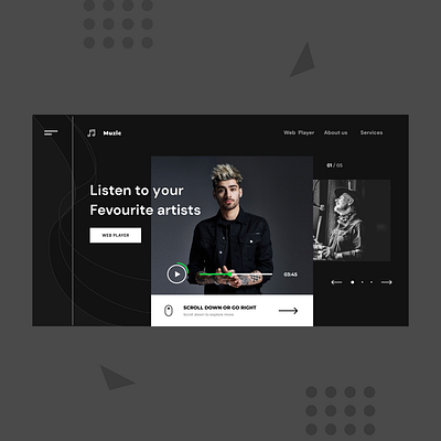 Muzic appdesign homepage landing page landingpage landingpagedesign music music player musician musicstreaming social uidesign uiux webdesign webpagedesign