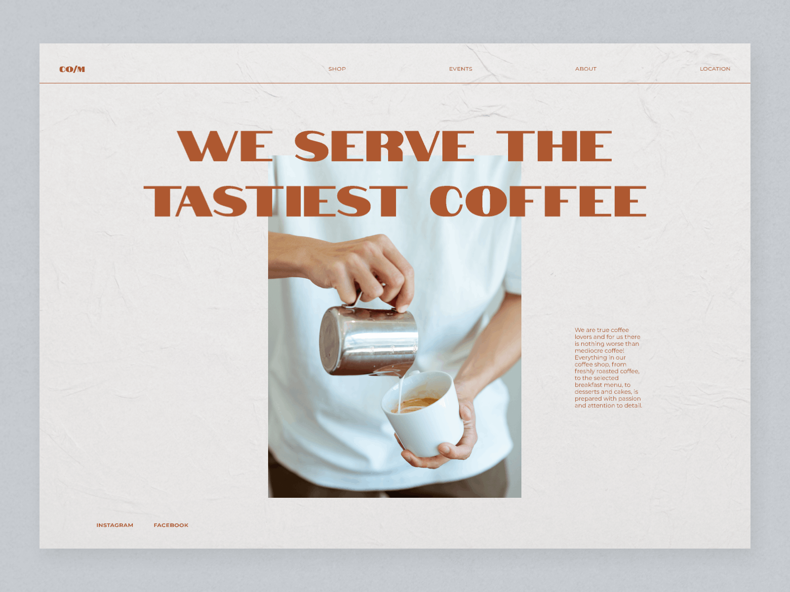 Co/M. Main page concept coffee coffeeshop main page modern design online shop trend trend design ui design visual design