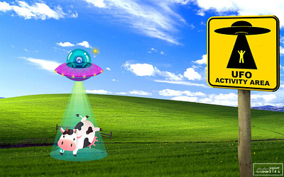 sfondo windows rapimento mucca beautiful colour cow design photography photoshop ufo windows desktop windows xp