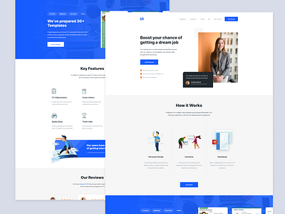 Resolve - Make your CV | Landing Page app branding clean design digital flat illustration material minimal ux web