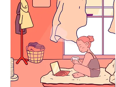 work for home illustration