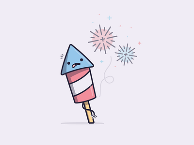 Crackle 4thofjuly characterdesign comic design fireworks illustration kawaii vector