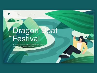 端午节场景小插画 icon illustration typography ui