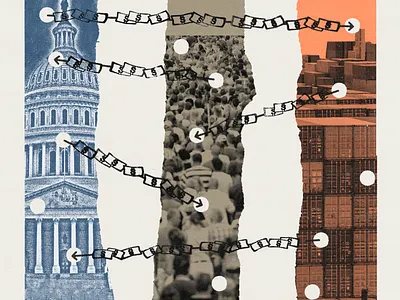 229 collage dollar bills economy editorial editorial illustration equality illustration lo fi money politics print torn paper