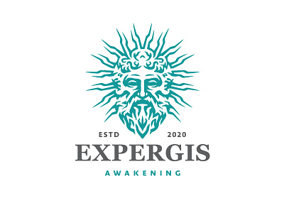 Enlightened character logo design awakening character energy enlightenment face greek logo masculine philosophy power psychology wisdom