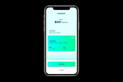 Daily UI - Day 2 - Checkout blue card checkout clean gradient green inter minimal pay ui