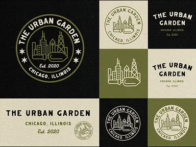 The Urban Garden Brand Identity badge design brand brand identity branding chicago garden line art logo designer logo designers logo illustration merch design seal small business
