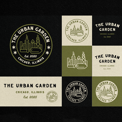 The Urban Garden Brand Identity badge design brand brand identity branding chicago garden line art logo designer logo designers logo illustration merch design seal small business