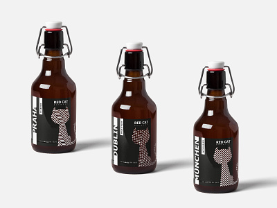 Red Cat beer bottle cat sticker